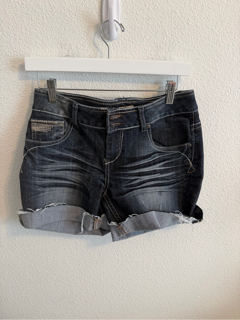 Earl Jeans Black Wash Rolled Cuff Denim Shorts